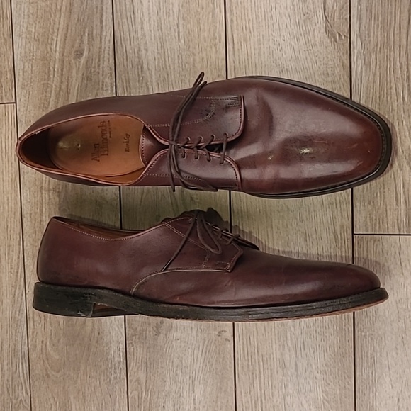 ALLEN EDMONDS Berkley Dark Brown Oxfords Sz 14 AA Plain Toe Mens‎ Dress Shoes